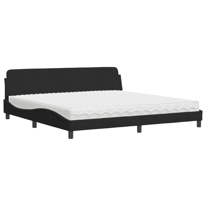 Letto con Materasso Nero 200x200 cm in Velluto 3208473