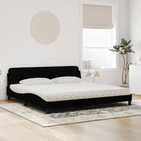 Letto con Materasso Nero 200x200 cm in Velluto 3208473