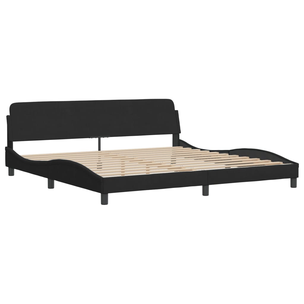 Letto con Materasso Nero 200x200 cm in Velluto 3208473