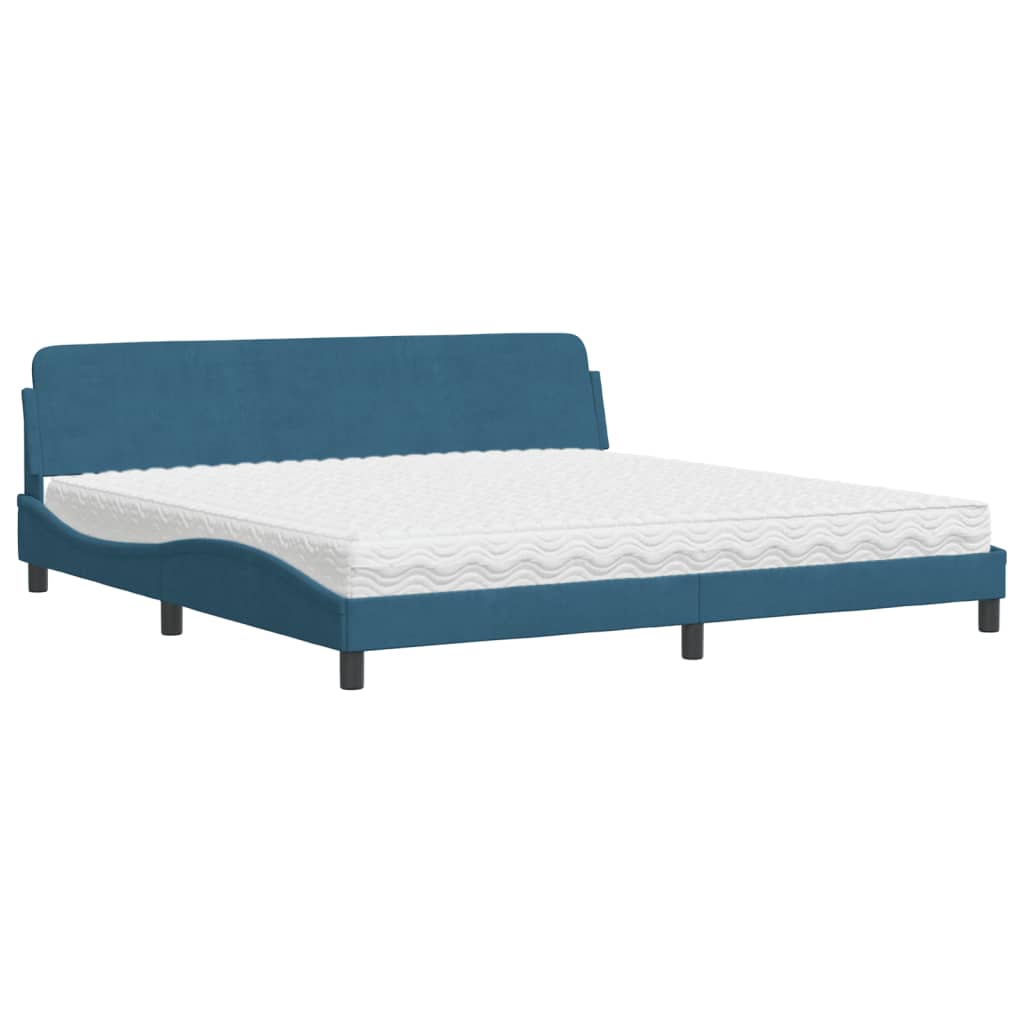 Letto con Materasso Blu 200x200 cm Velluto 3208475