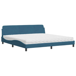 Letto con Materasso Blu 200x200 cm Velluto 3208475