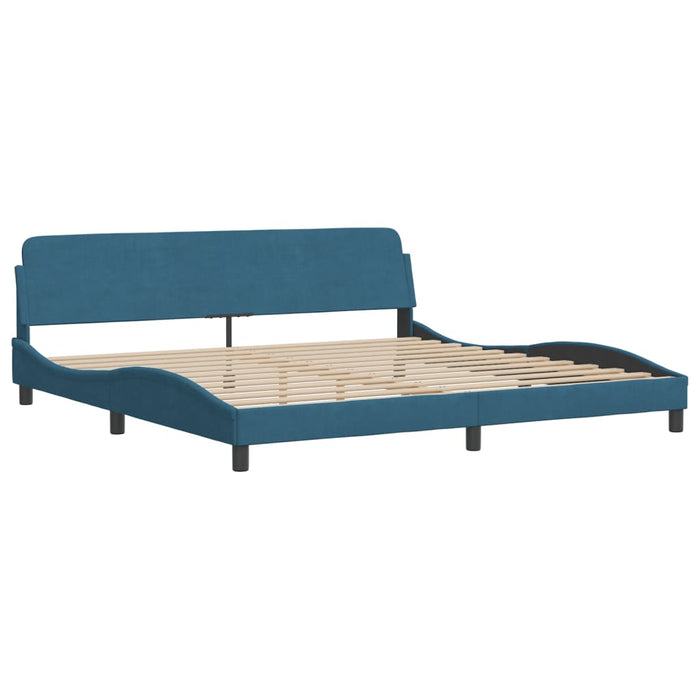 Letto con Materasso Blu 200x200 cm Velluto 3208475