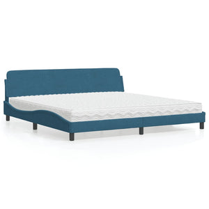 Letto con Materasso Blu 200x200 cm Velluto 3208475