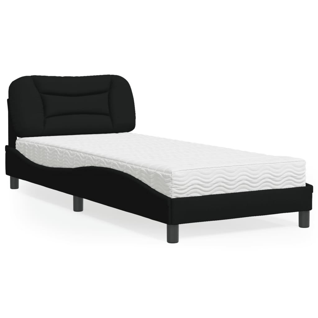 Letto con Materasso Nero 80x200 cm in Tessuto 3208494