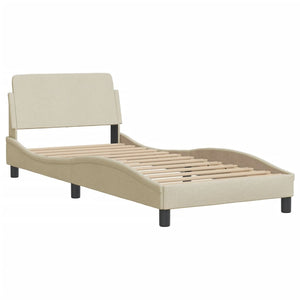 Letto con Materasso Crema 80x200 cm in Tessuto 3208497