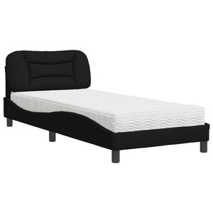 Letto con Materasso Nero 90x190 cm in Tessuto 3208501