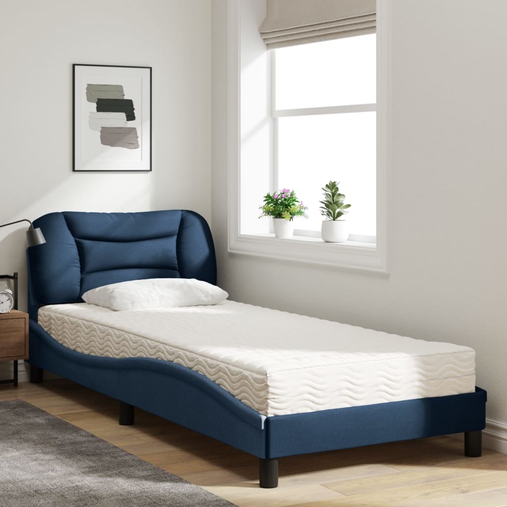 Letto con Materasso Blu 90x200 cm in Tessuto 3208512