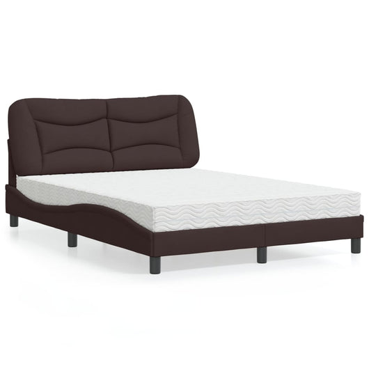 Letto con Materasso Marrone Scuro 120x200cm Tessuto 3208523