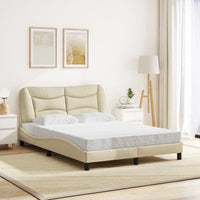 Letto con Materasso Crema 120x200 cm in Tessuto 3208525