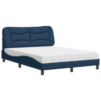 Letto con Materasso Blu 140x190 cm in Tessuto 3208533