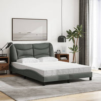 Letto con Materasso Grigio Scuro 140x200cm Tessuto 3208535