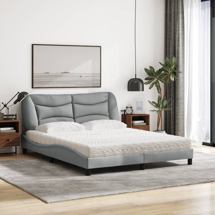 Letto con Materasso Grigio Chiaro160x200 cm Tessuto 3208541