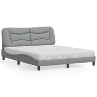 Letto con Materasso Grigio Chiaro160x200 cm Tessuto 3208541