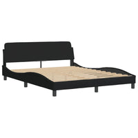 Letto con Materasso Nero 160x200 cm in Tessuto 3208543