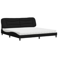 Letto con Materasso Nero 200x200 cm in Tessuto 3208557