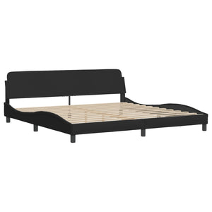 Letto con Materasso Nero 200x200 cm in Tessuto 3208557