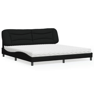 Letto con Materasso Nero 200x200 cm in Tessuto 3208557