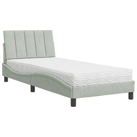 Letto con Materasso Grigio Chiaro 80x200 cm in Velluto 3208562