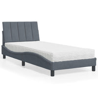 Letto con Materasso Grigio Scuro 80x200 cm in Velluto 3208563