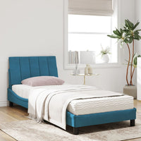 Letto con Materasso Blu 90x200 cm in Velluto 3208578