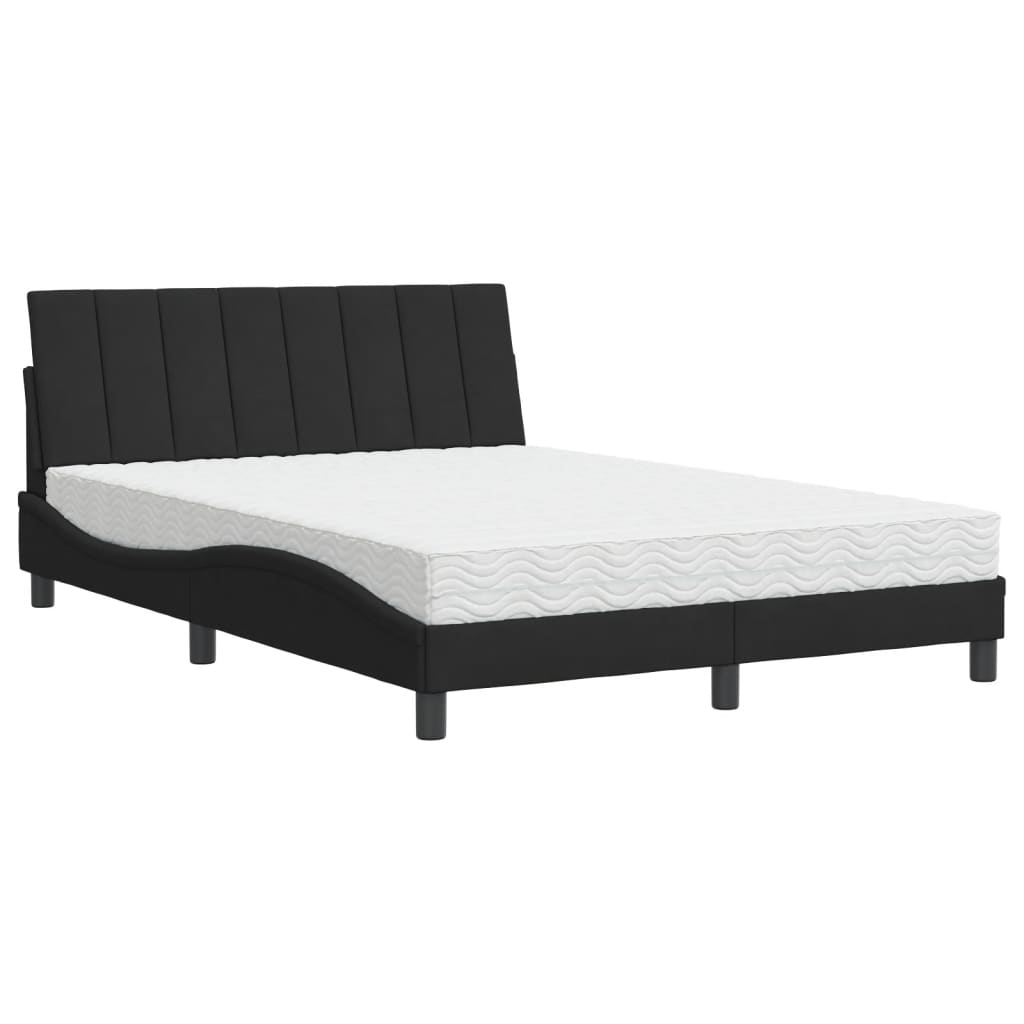 Letto con Materasso Nero 120x200 cm in Velluto 3208588