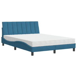 Letto con Materasso Blu 140x190 cm in Velluto 3208596