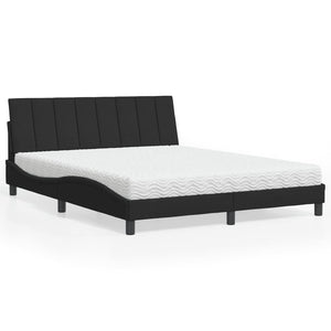 Letto con Materasso Nero 160x200 cm in Velluto 3208606