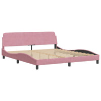 Letto con Materasso Rosa 180x200 cm in Velluto 3208615