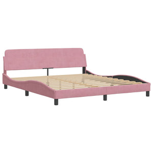 Letto con Materasso Rosa 180x200 cm in Velluto 3208615