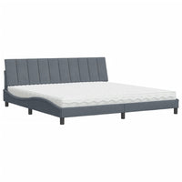 Letto con Materasso Grigio Scuro 200x200 cm Velluto 3208617