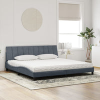 Letto con Materasso Grigio Scuro 200x200 cm Velluto 3208617