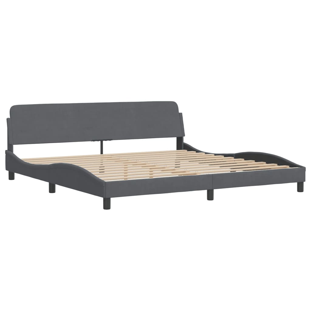 Letto con Materasso Grigio Scuro 200x200 cm Velluto 3208617