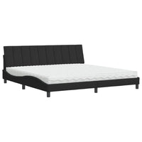 Letto con Materasso Nero 200x200 cm in Velluto 3208618