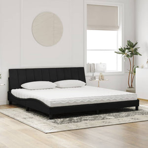 Letto con Materasso Nero 200x200 cm in Velluto 3208618