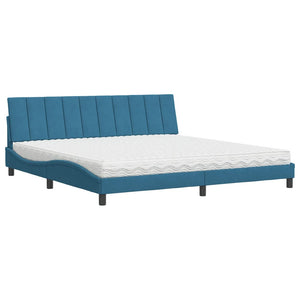 Letto con Materasso Blu 200x200 cm Velluto 3208620