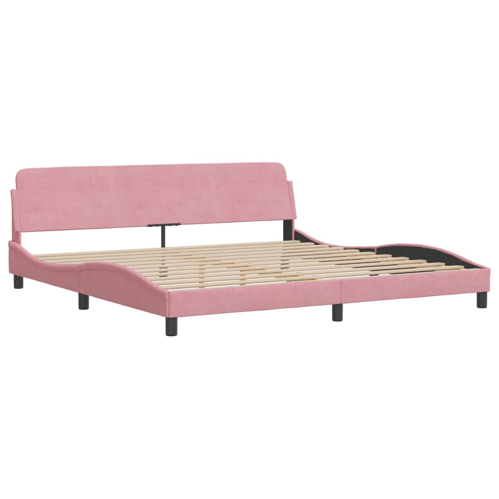 Letto con Materasso Rosa 200x200 cm in Velluto 3208621