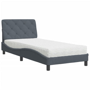 Letto con Materasso Grigio Scuro 80x200 cm in Velluto 3208623