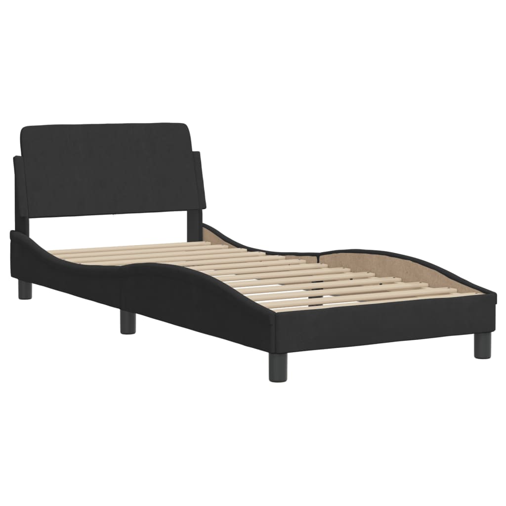 Letto con Materasso Nero 80x200 cm in Velluto 3208624