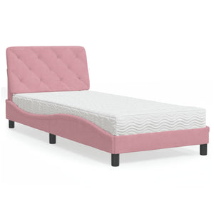 Letto con Materasso Rosa 80x200 cm in Velluto 3208627