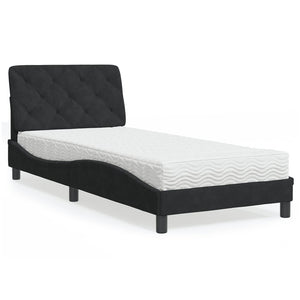 Letto con Materasso Nero 90x190 cm in Velluto 3208630