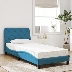 Letto con Materasso Blu 90x190 cm in Velluto 3208632