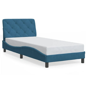 Letto con Materasso Blu 90x190 cm in Velluto 3208632