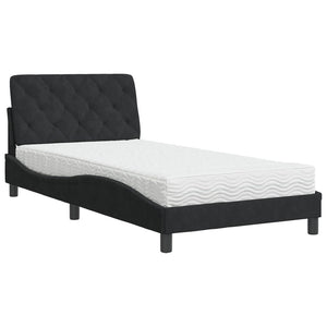 Letto con Materasso Nero 100x200 cm in Velluto 3208642