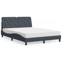 Letto con Materasso Grigio Scuro 120x200 cm in Velluto 3208647