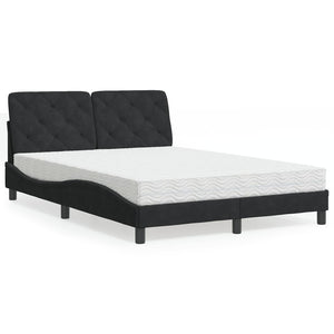 Letto con Materasso Nero 120x200 cm in Velluto 3208648