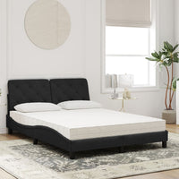 Letto con Materasso Nero 140x190 cm in Vellutocod mxl 115441