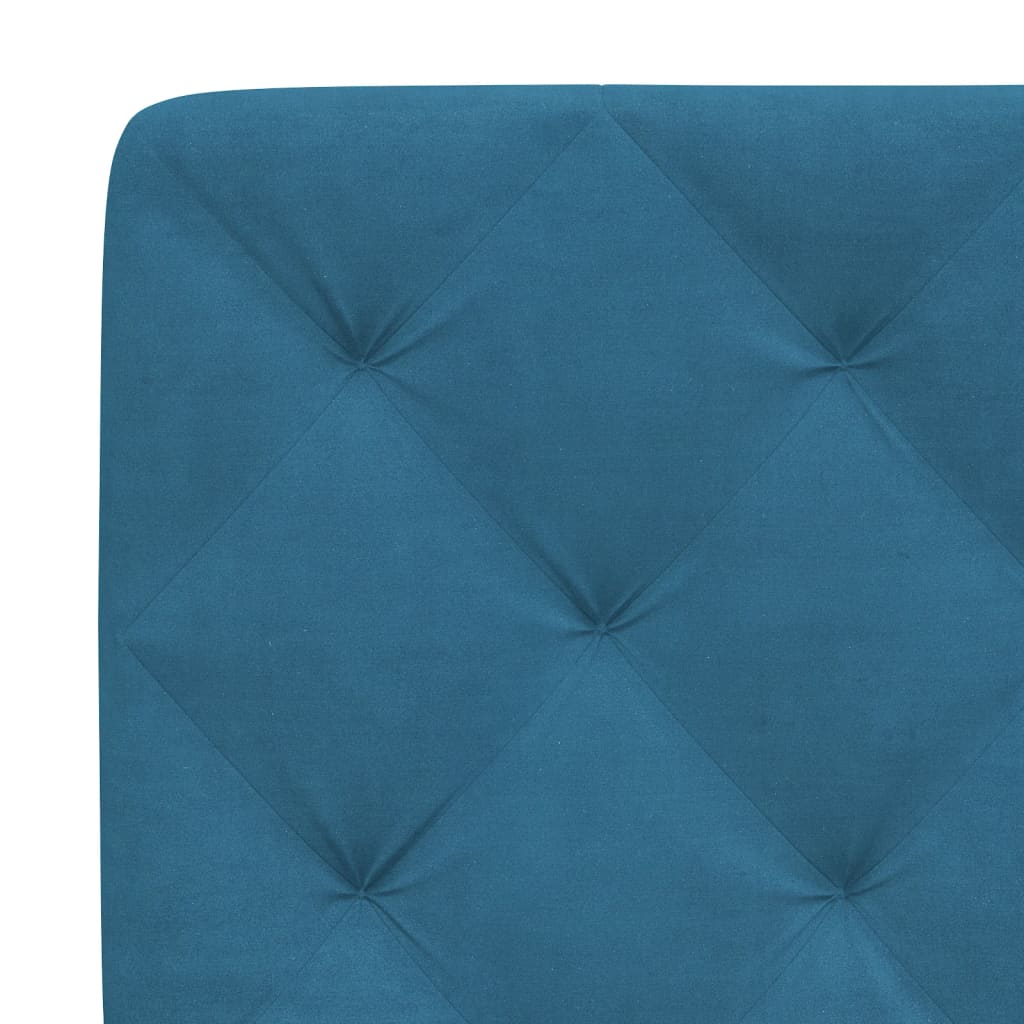 Letto con Materasso Blu 140x190 cm in Velluto 3208656