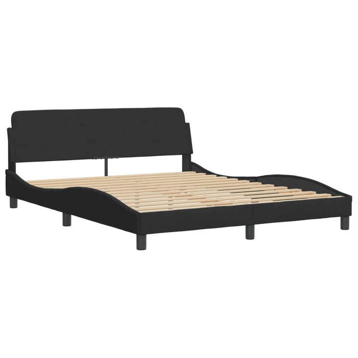 Letto con Materasso Nero 160x200 cm in Velluto 3208666