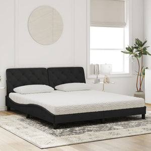 Letto con Materasso Nero 180x200 cm in Velluto 3208672