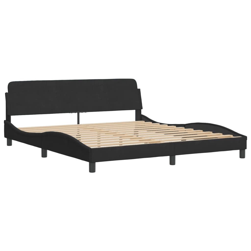 Letto con Materasso Nero 180x200 cm in Velluto 3208672